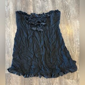 Mud Pie Black Ruched Swimsuit Coverup.